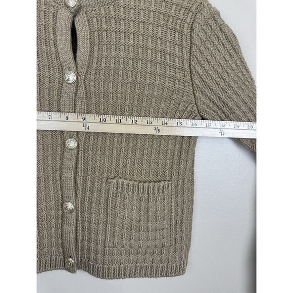 MNG Mango Chunky Knit Cardigan Gold Buttons Long Sleeve Womens S NWT Preppy - Picture 10 of 13